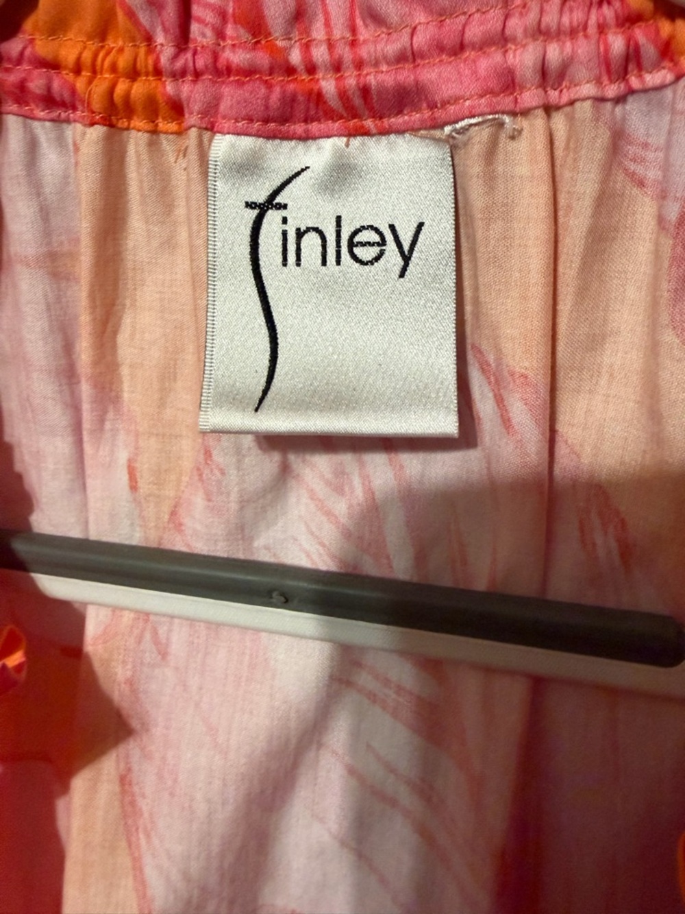 Finley Candace Royal Hawaiian Floral Cotton Blouse Top Orange/Pink - Picture 9 of 11